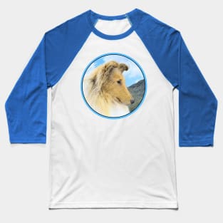 Collie in Mountains (Rough) Baseball T-Shirt